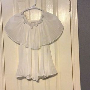 Goodnight Macaroon off the shoulder sheer blouse